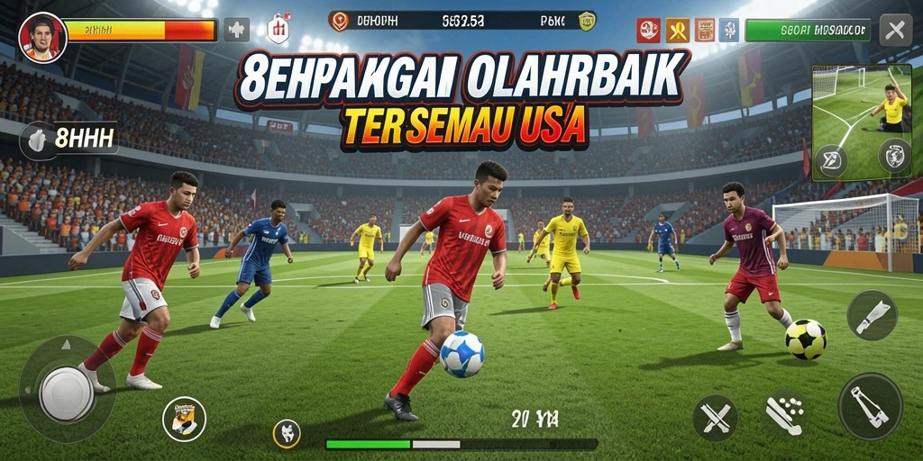 Screenshot menampilkan aksi seru gameplay olahraga.