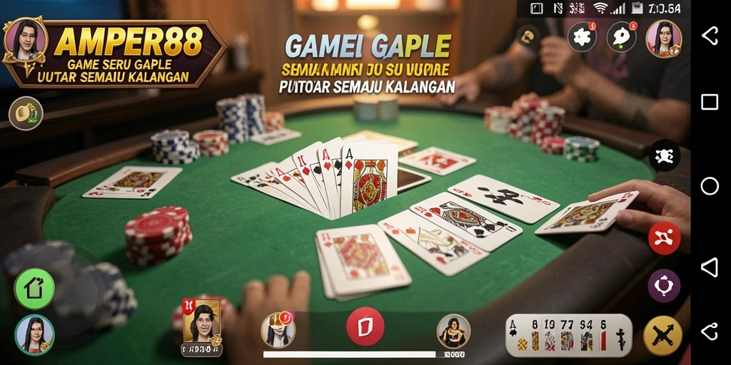 Tangkapan layar gameplay Gaple yang seru di AMPER88.