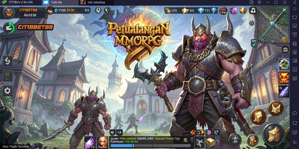 Screenshot menunjukkan aksi seru dalam petualangan MMORPG.