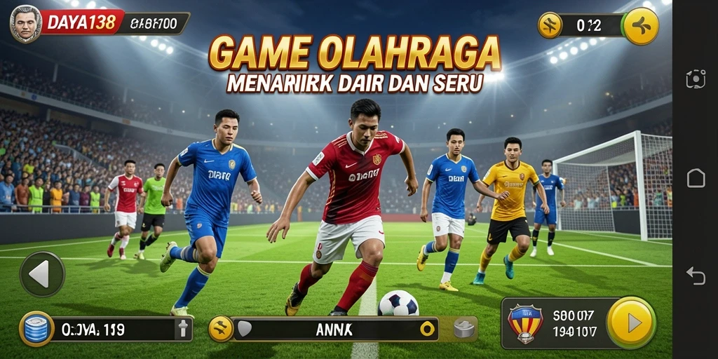 Tampilan gameplay DAYA138 yang seru dan penuh aksi di lapangan olahraga.