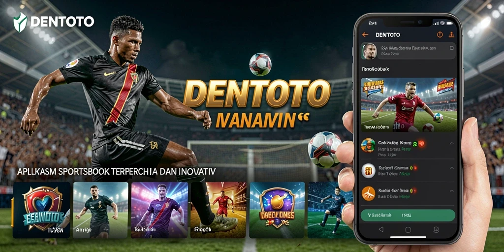 Tampilan antarmuka DENTOTO dengan fitur taruhan olahraga yang interaktif.