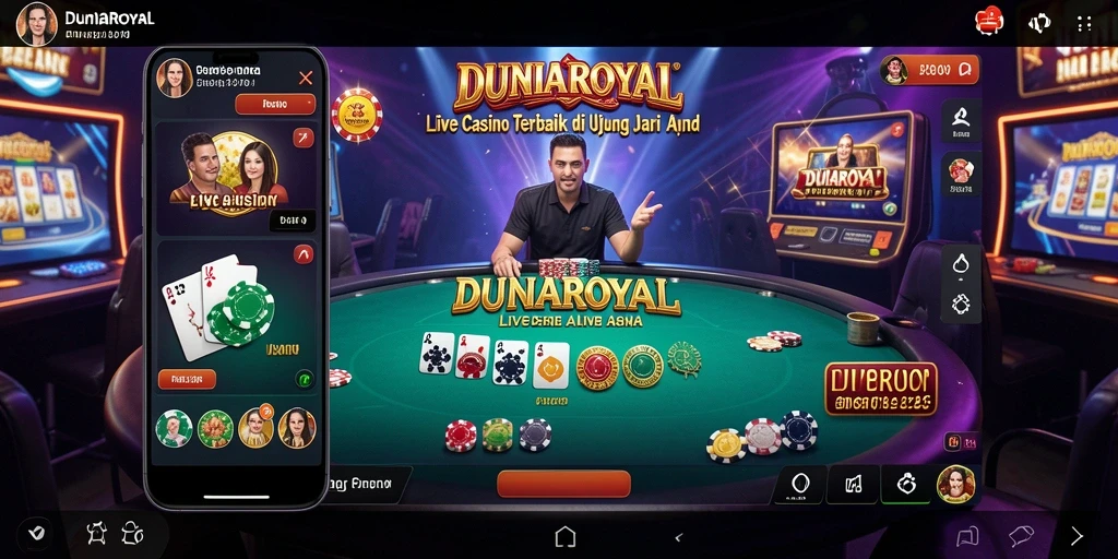 Tampilan antarmuka DUNIAROYAL yang memukau saat bermain Live Casino.