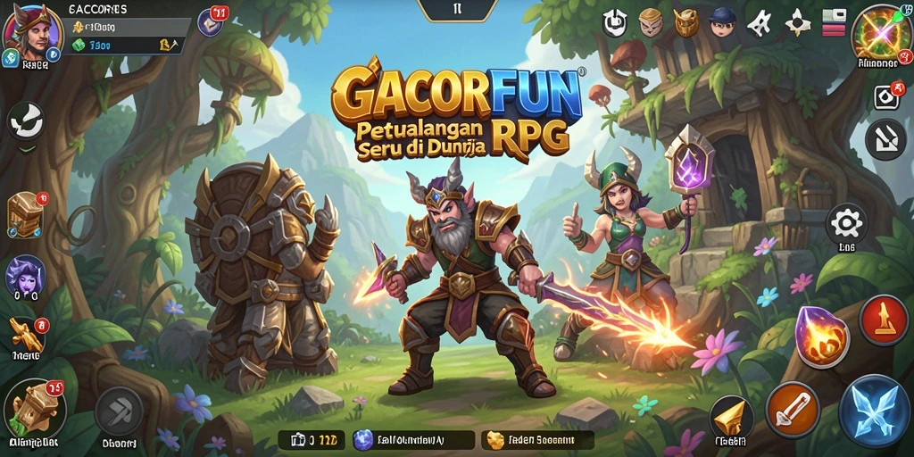 Tangkapan layar utama GACORFUN yang menampilkan aksi seru dalam permainan RPG.