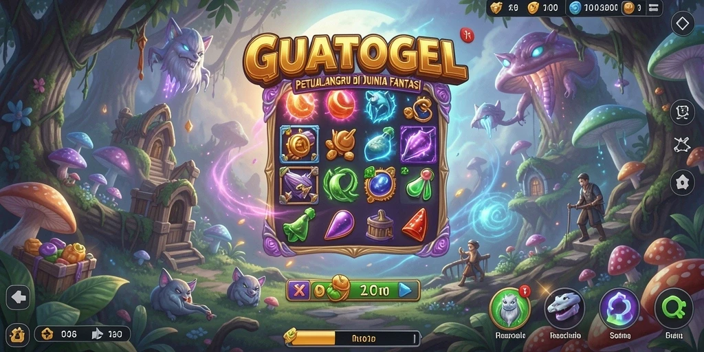 Screenshot menunjukkan aksi seru dalam GUATOGEL saat menjelajahi dunia petualangan.
