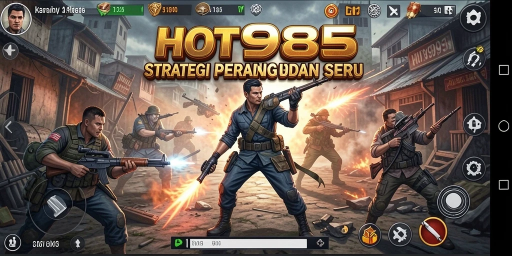 Screenshot HOT985 menampilkan pertempuran strategi yang intens.