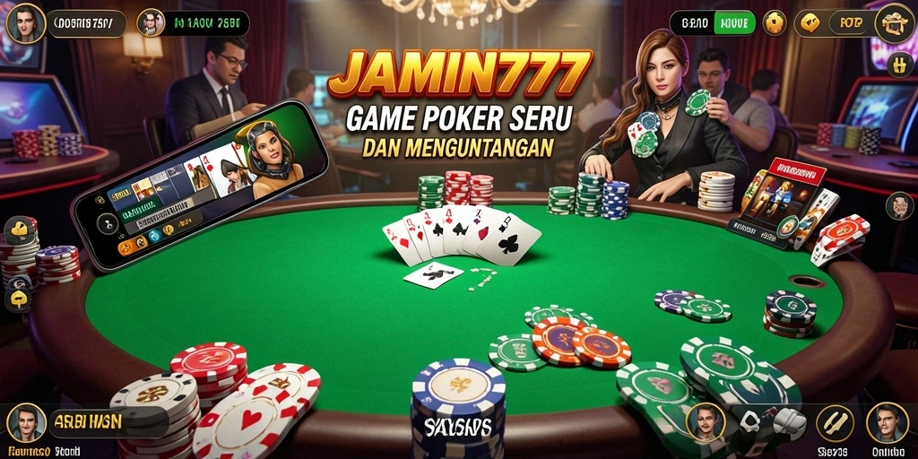 Tampilan menarik dari gameplay Poker di JAMIN777.