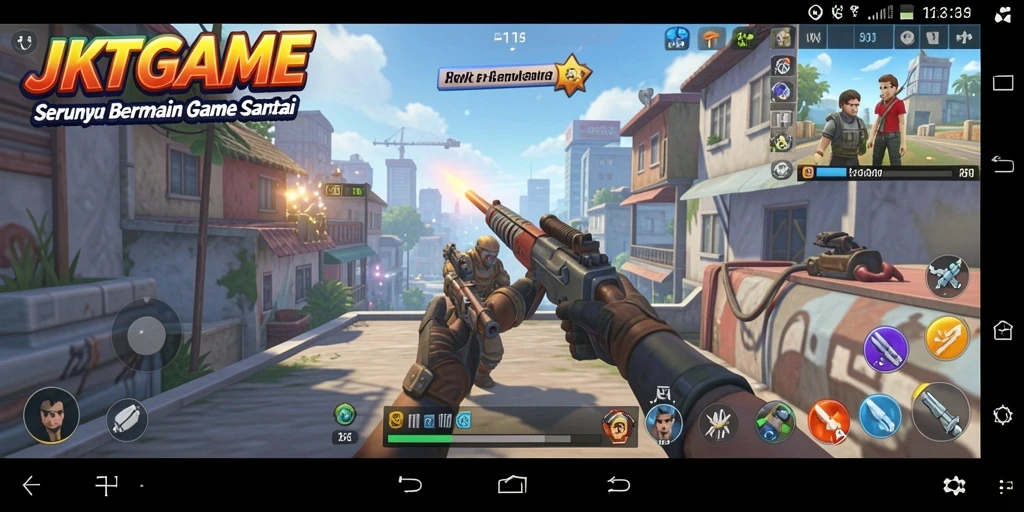 Screenshot JKTGAME menampilkan gameplay santai yang seru.