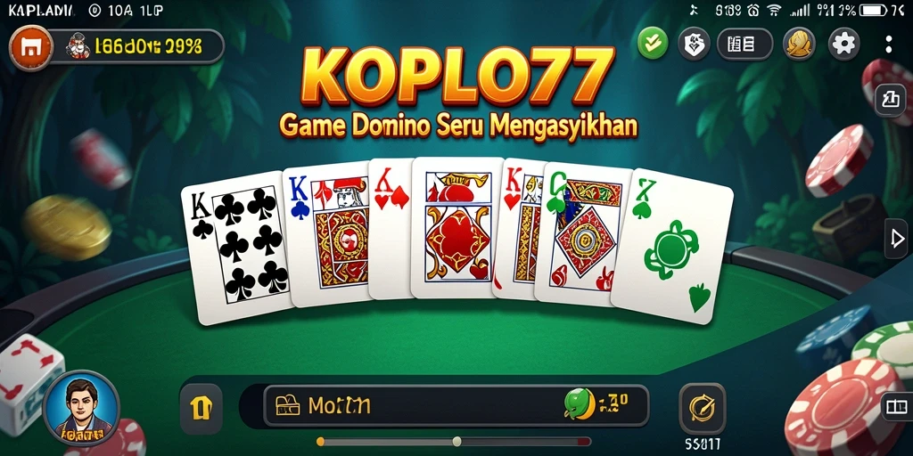 Screenshot gameplay KOPLO77 yang menunjukkan suasana permainan Domino yang seru.
