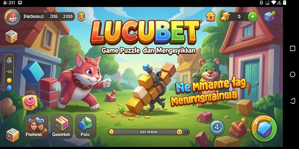 Tampilan gameplay LUCUBET dengan berbagai teka-teki menarik.
