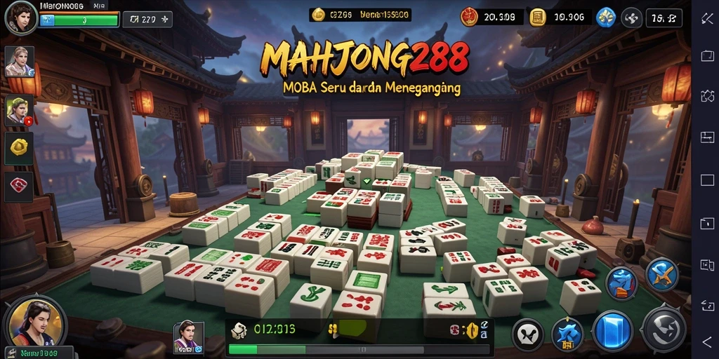 Tampilan gameplay seru dari MAHJONG288 dengan aksi pertempuran MOBA.