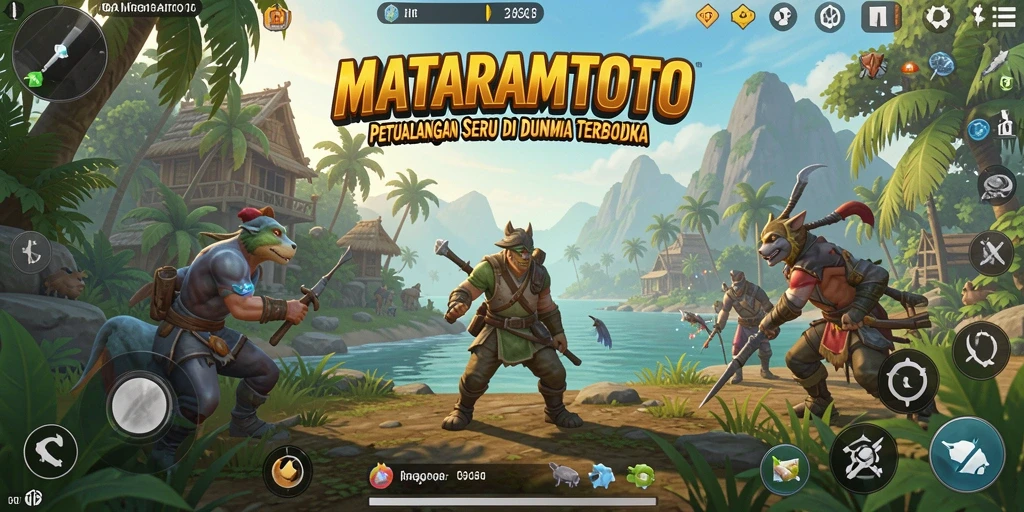 Screenshot gameplay MATARAMTOTO menampilkan petualangan di dunia terbuka.