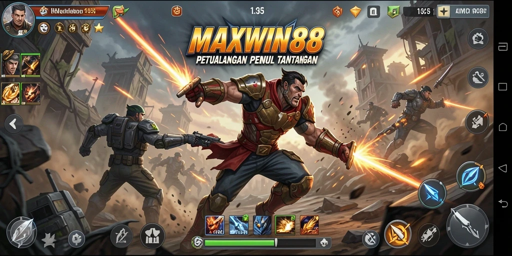 Tangkapan layar gameplay MAXWIN88 menampilkan aksi mendebarkan dan pertarungan epik.