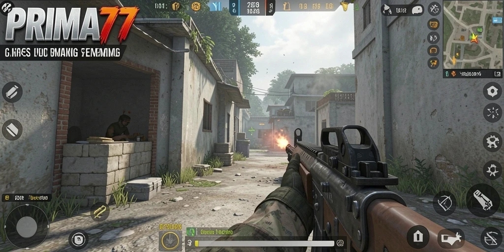 Gambaran utama gameplay PRIMA77 yang mendebarkan dan seru.