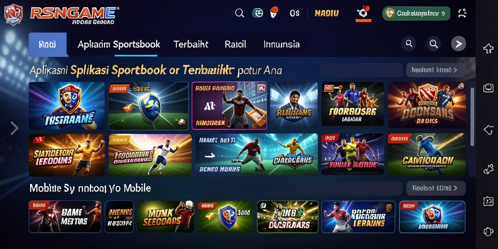 Tampilan utama RSNGAME menampilkan antarmuka taruhan olahraga yang menarik.