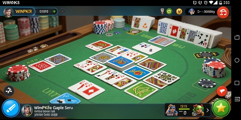 Tampilan gameplay Gaple yang seru dan interaktif di WINPKR.